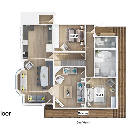 Semesterbostad The Hot Tub, Pool, Gym, Location *